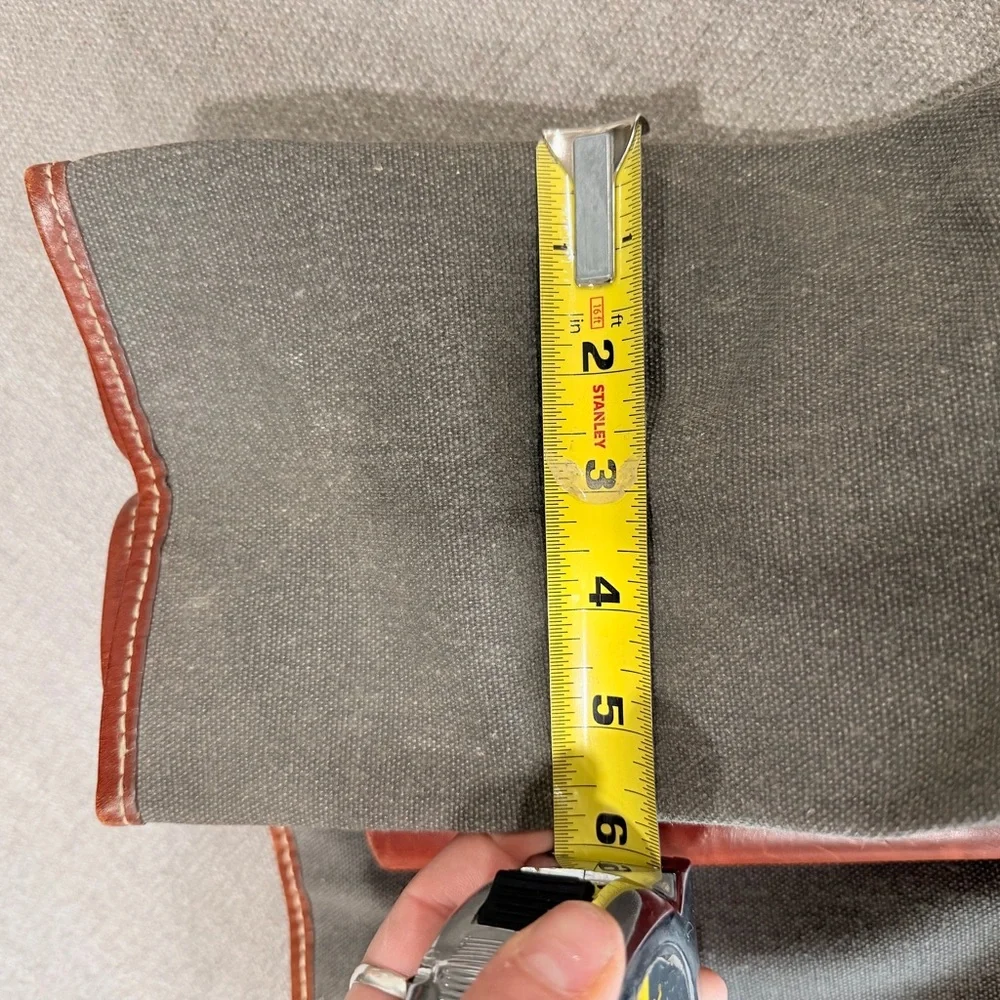 GAP Canvas Leather Tote Bag Brown Green Utility Shoulder Work Travel Bag
